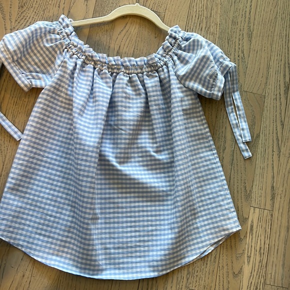 NWOT Beautiful light blue gingham top size 6 - Picture 2 of 8